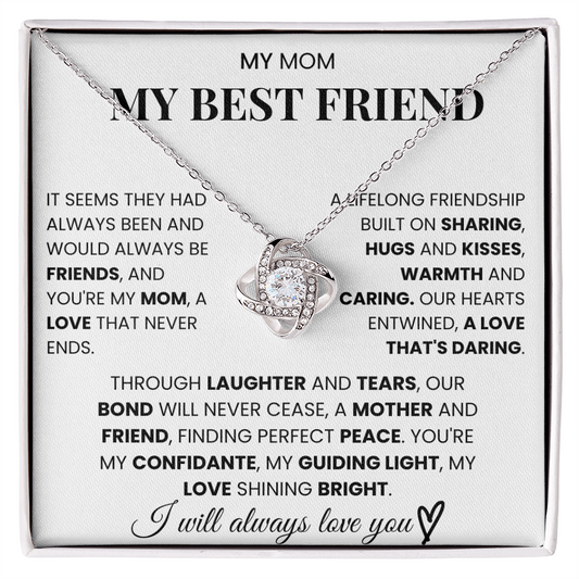 My Mom - My Best Friend, Love Knot Necklace