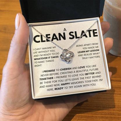 “A Clean Slate” Love Knot Necklace – Apology & Reconciliation Gift for Her