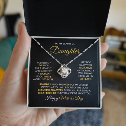 Daughter Mother's Day Gift- Great Mother- Love Knot Necklace