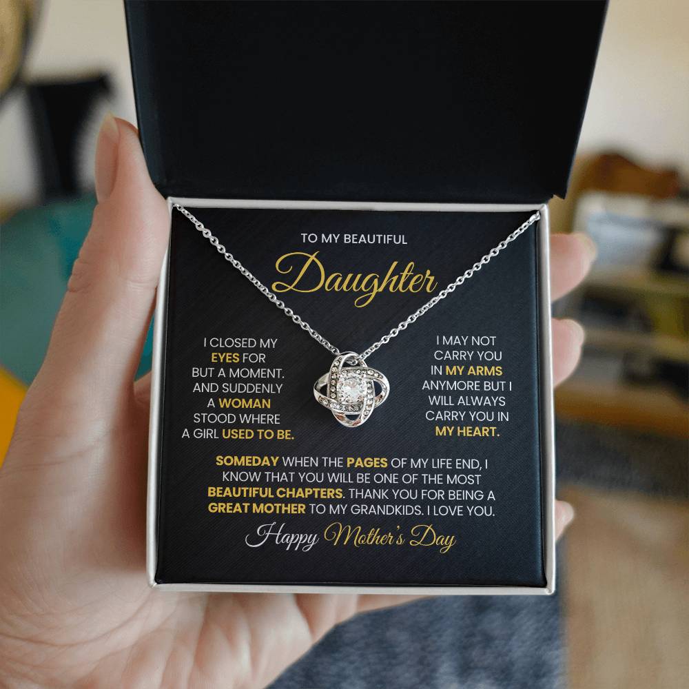 Daughter Mother's Day Gift- Great Mother- Love Knot Necklace