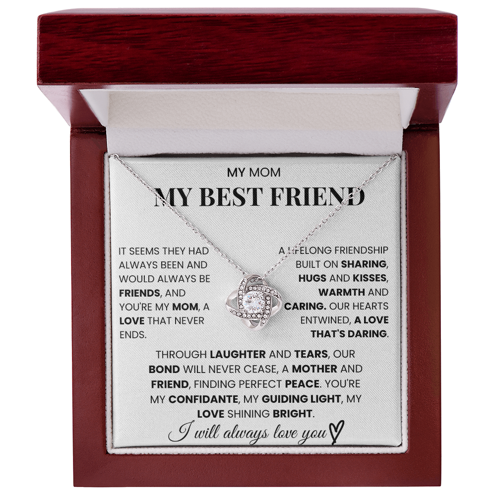 My Mom - My Best Friend, Love Knot Necklace