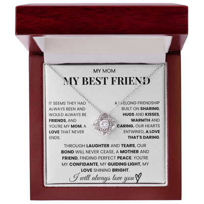 My Mom - My Best Friend, Love Knot Necklace