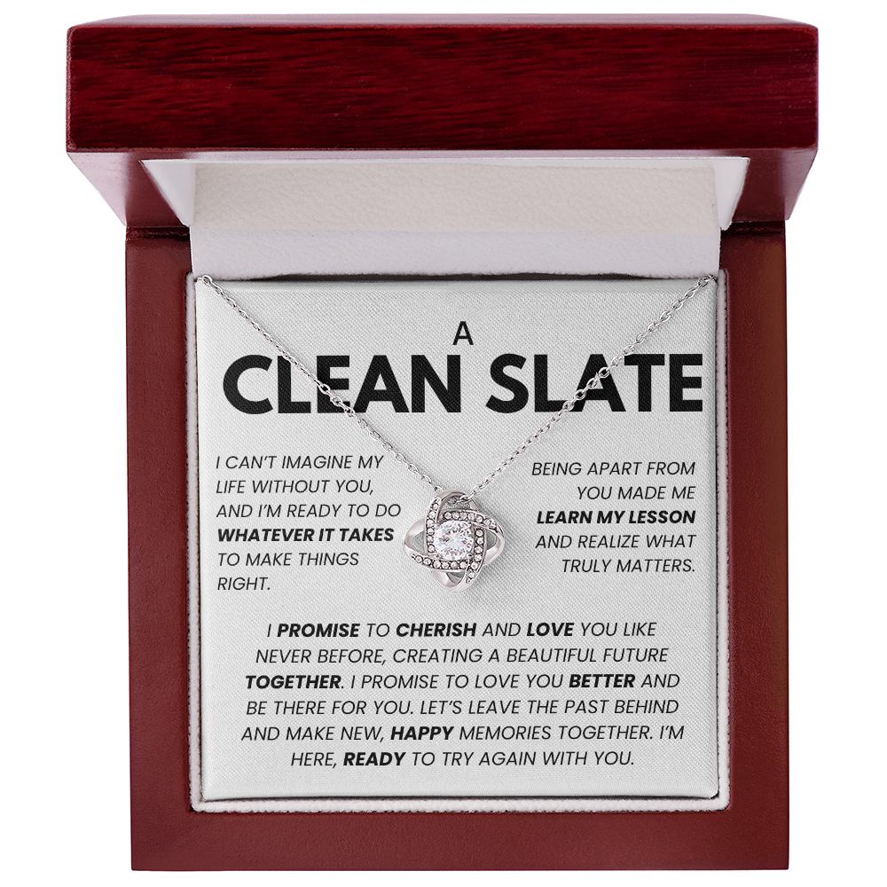 “A Clean Slate” Love Knot Necklace – Apology & Reconciliation Gift for Her