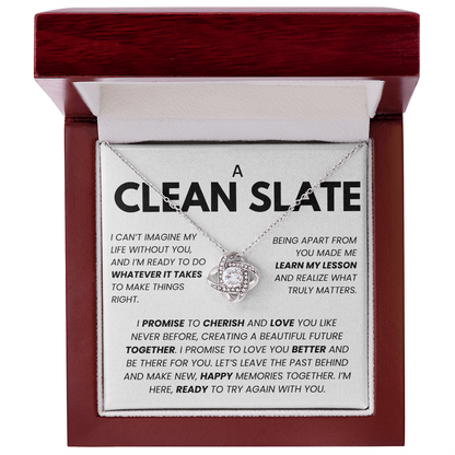 “A Clean Slate” Love Knot Necklace – Apology & Reconciliation Gift for Her