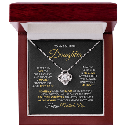 Daughter Mother's Day Gift- Great Mother- Love Knot Necklace