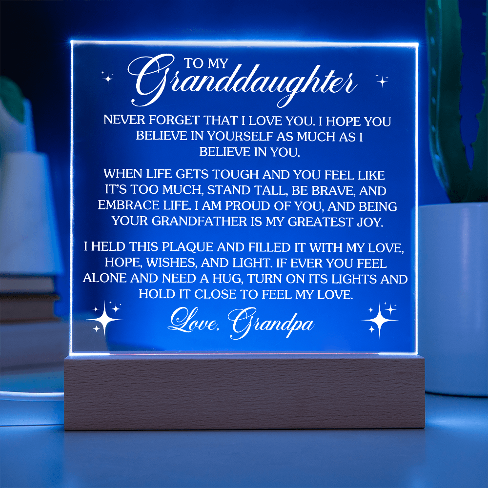 To My Granddaughter - Never Forget That I Love You - Acrylic Plaque