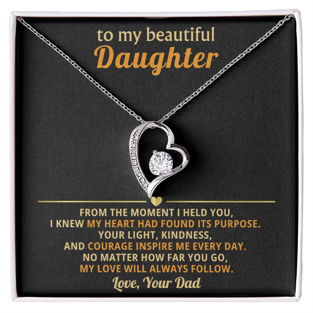 To My Beautiful Daughter - From The Moment I Held You - Forever Love Necklace