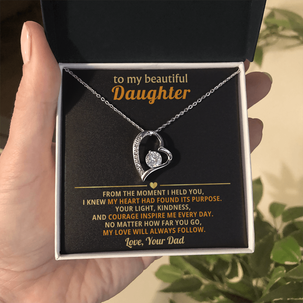 To My Beautiful Daughter - From The Moment I Held You - Forever Love Necklace
