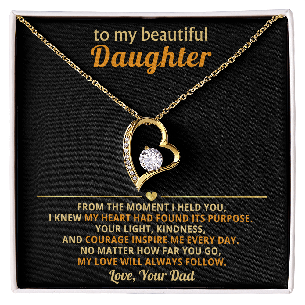 To My Beautiful Daughter - From The Moment I Held You - Forever Love Necklace
