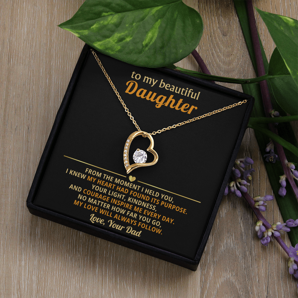 To My Beautiful Daughter - From The Moment I Held You - Forever Love Necklace