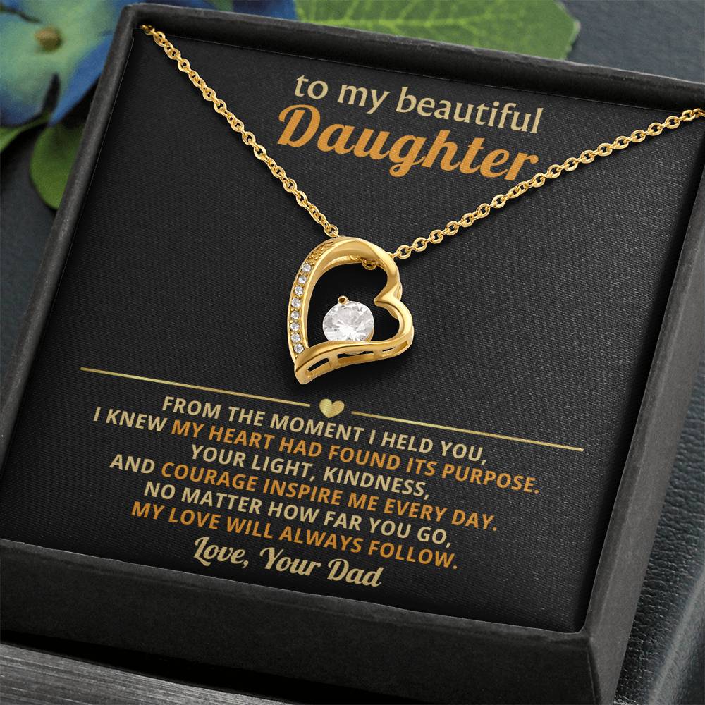 To My Beautiful Daughter - From The Moment I Held You - Forever Love Necklace