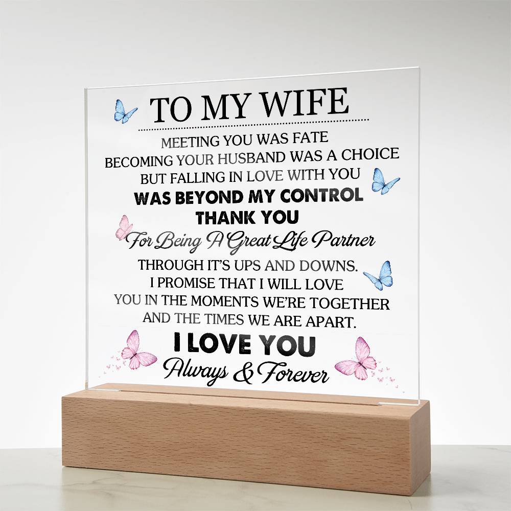 To My Wife - Meeting You Was Fate Acrylic