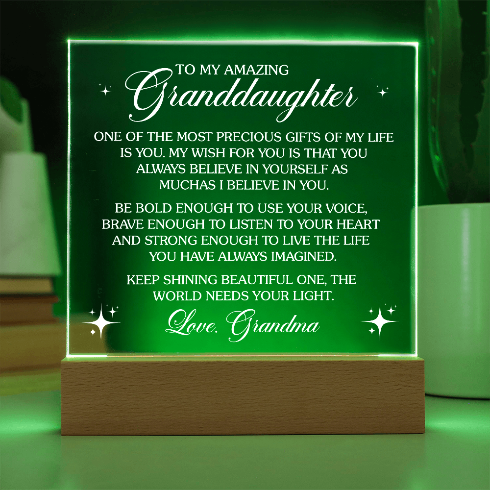 To My Amazing Granddaughter, One Of The Most Precious Gifts Of My Life  Is You - Acrylic Square Plaque
