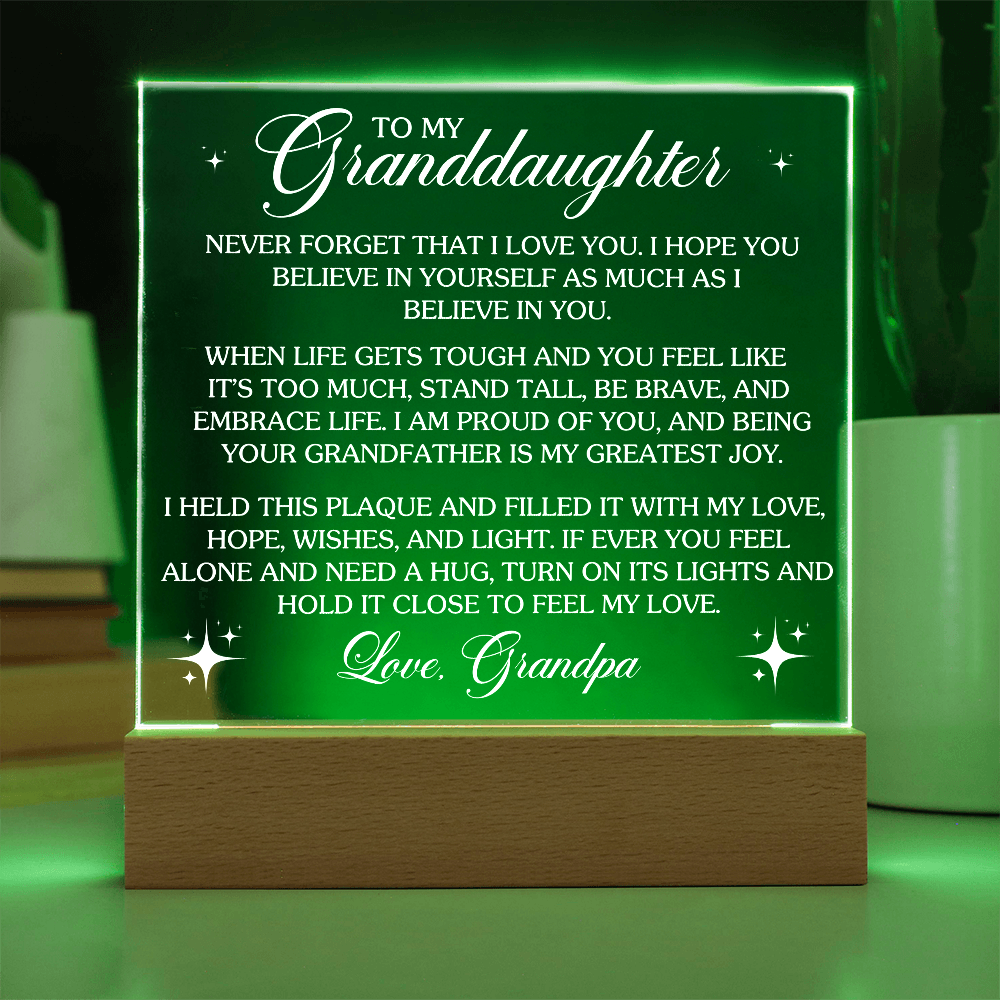 To My Granddaughter - Never Forget That I Love You - Acrylic Plaque