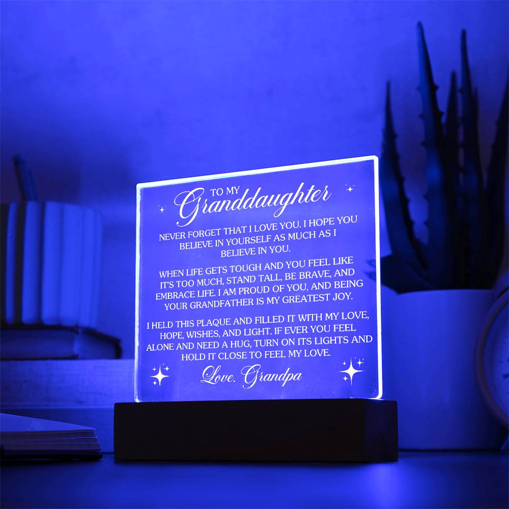 To My Granddaughter - Never Forget That I Love You - Acrylic Plaque