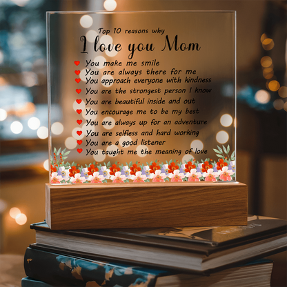 Top 10 Reasons Why I Love You Mom - Acrylic Square Plaque