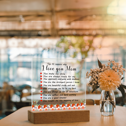 Top 10 Reasons Why I Love You Mom - Acrylic Square Plaque
