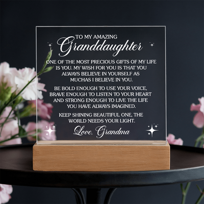 To My Amazing Granddaughter, One Of The Most Precious Gifts Of My Life  Is You - Acrylic Square Plaque