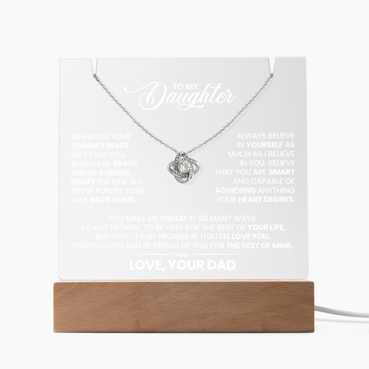 To My Beautiful Wife - Meeting You  Was Fate... [Keepsake Acrylic & Love Knot Necklace ]