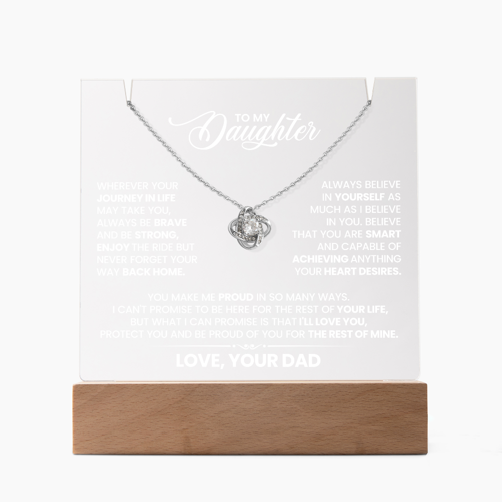 To My Beautiful Wife - Meeting You  Was Fate... [Keepsake Acrylic & Love Knot Necklace ]