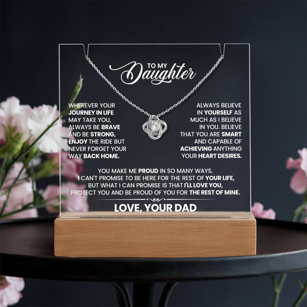 To My Beautiful Wife - Meeting You  Was Fate... [Keepsake Acrylic & Love Knot Necklace ]