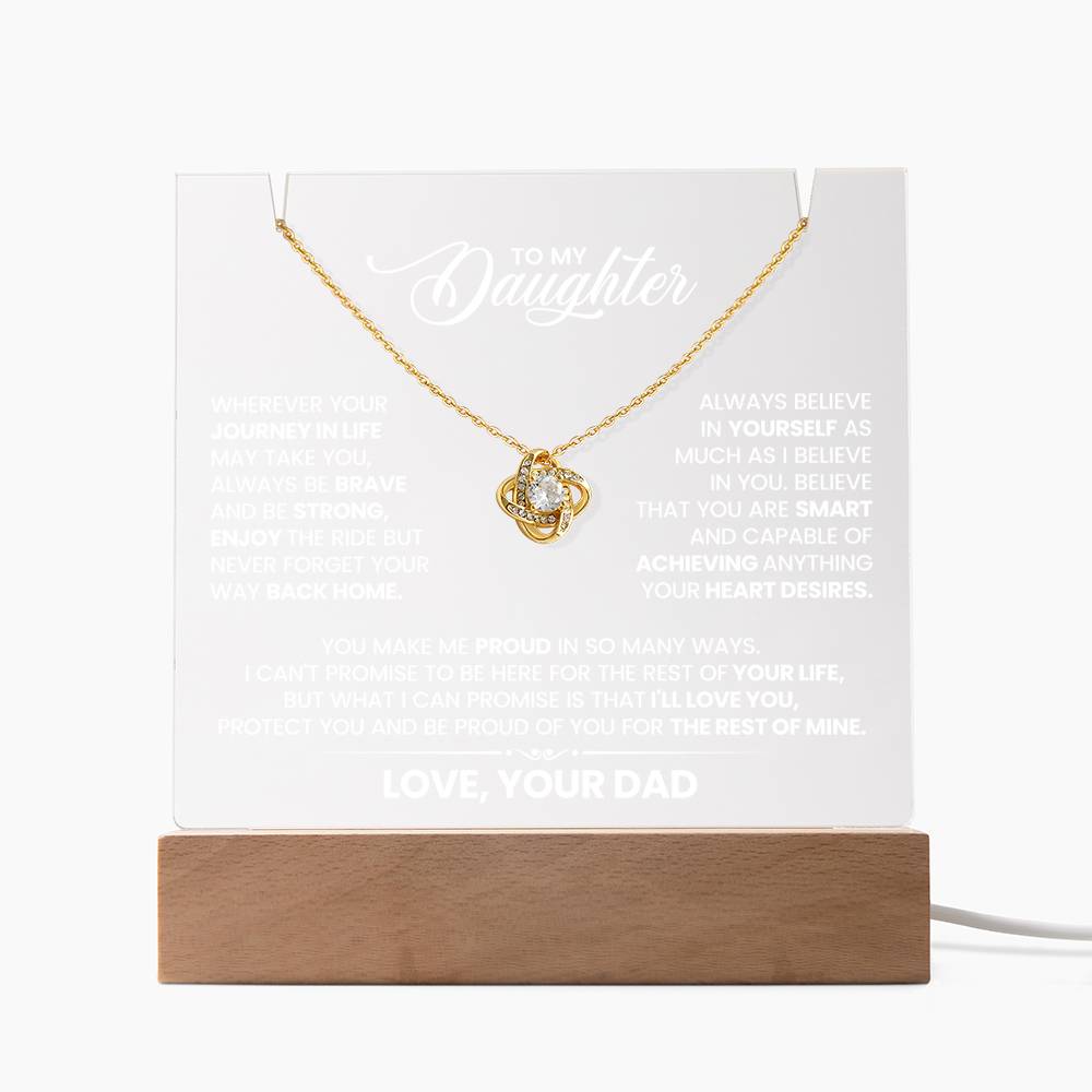 To My Beautiful Wife - Meeting You  Was Fate... [Keepsake Acrylic & Love Knot Necklace ]