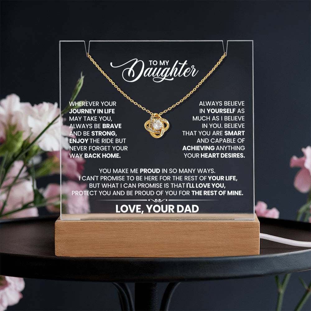To My Beautiful Wife - Meeting You  Was Fate... [Keepsake Acrylic & Love Knot Necklace ]
