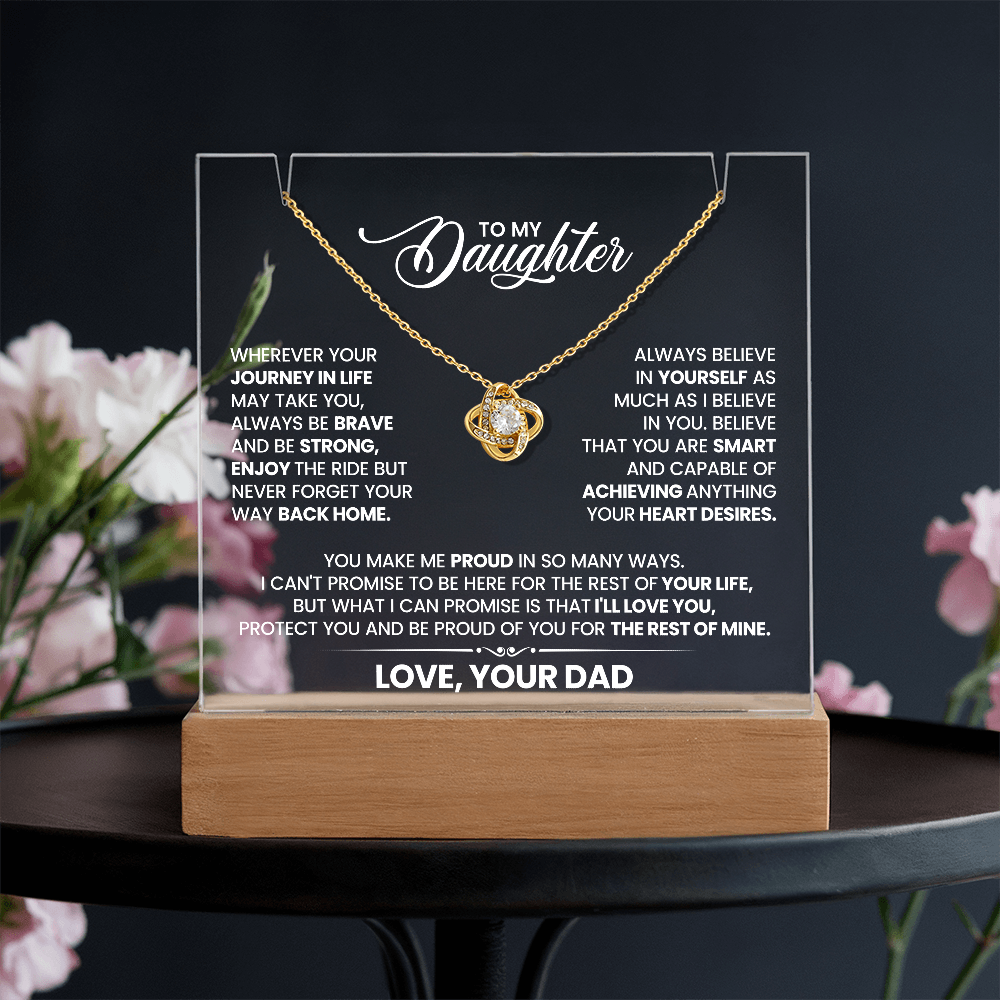 To My Beautiful Wife - Meeting You  Was Fate... [Keepsake Acrylic & Love Knot Necklace ]