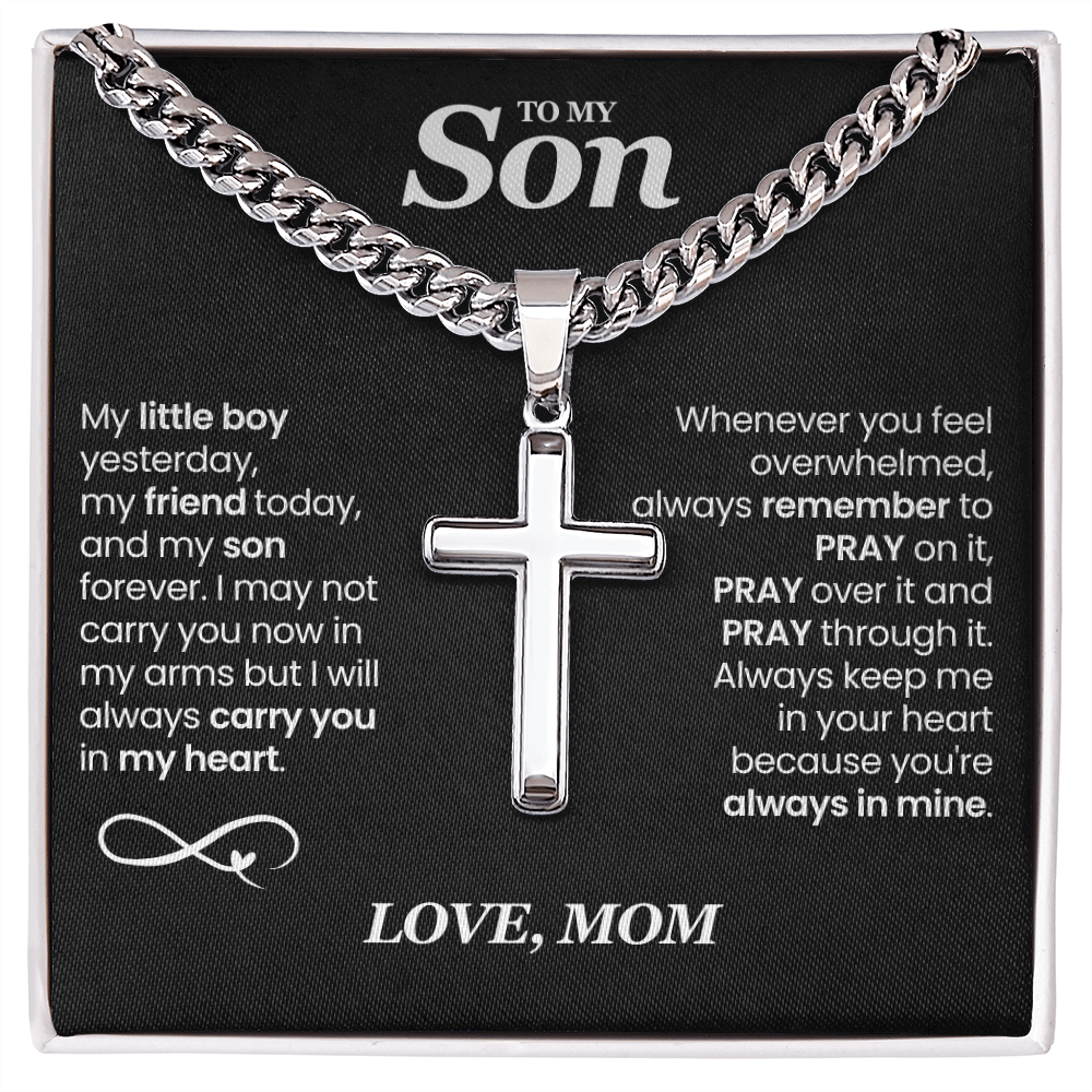 To My Son - Cross Cuban Link Chain