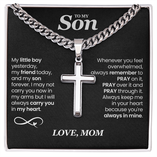 To My Son - Cross Cuban Link Chain