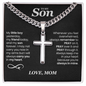To My Son, Pray on It, Pray Over It And Pray Through It - Cross Cuban Link Chain