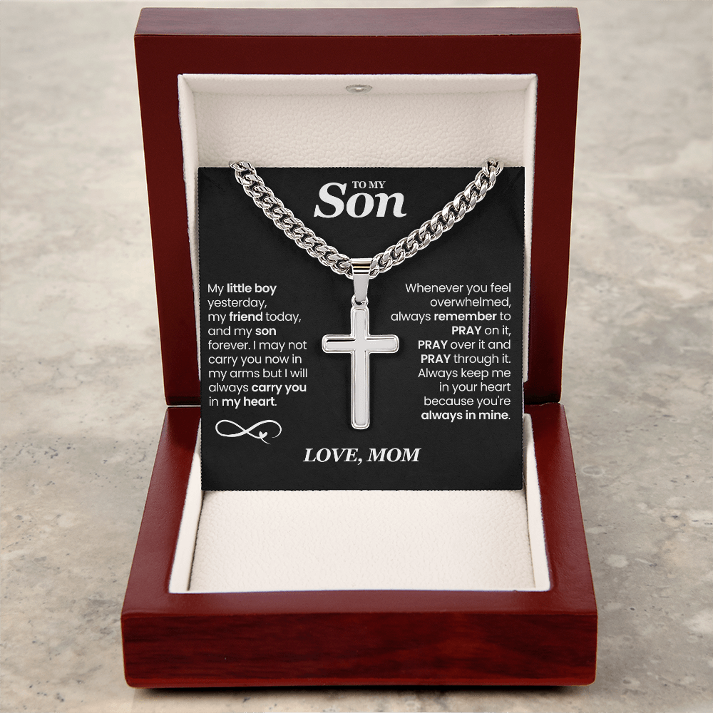 To My Son - Cross Cuban Link Chain