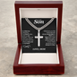 To My Son, Pray on It, Pray Over It And Pray Through It - Cross Cuban Link Chain