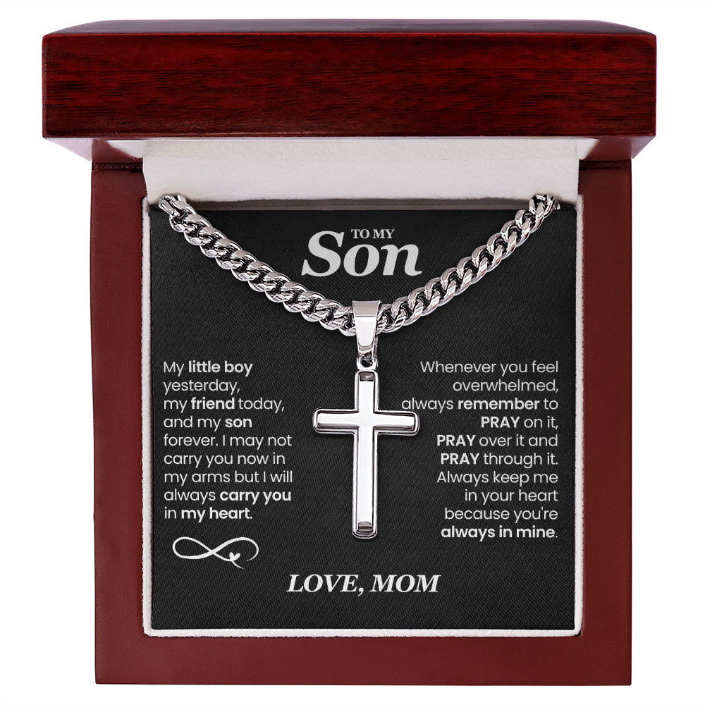 To My Son - Cross Cuban Link Chain
