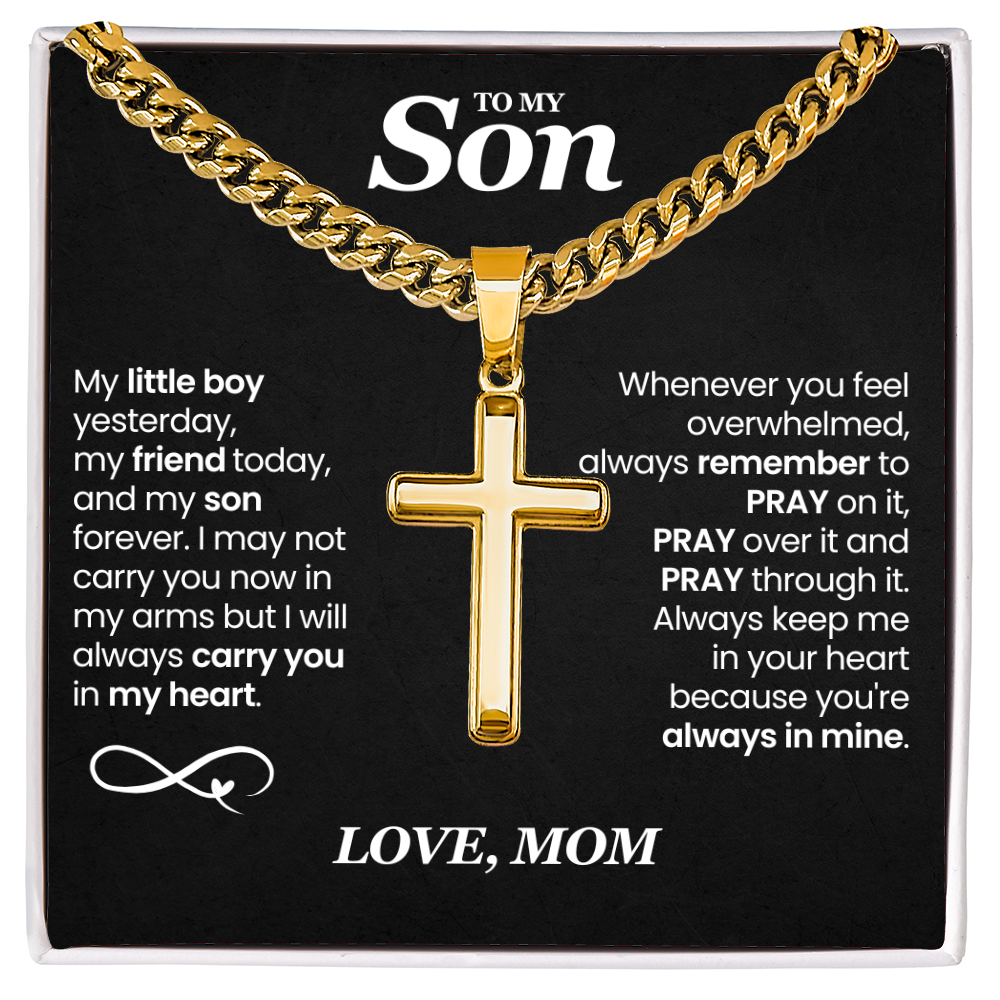 To My Son - Cross Cuban Link Chain