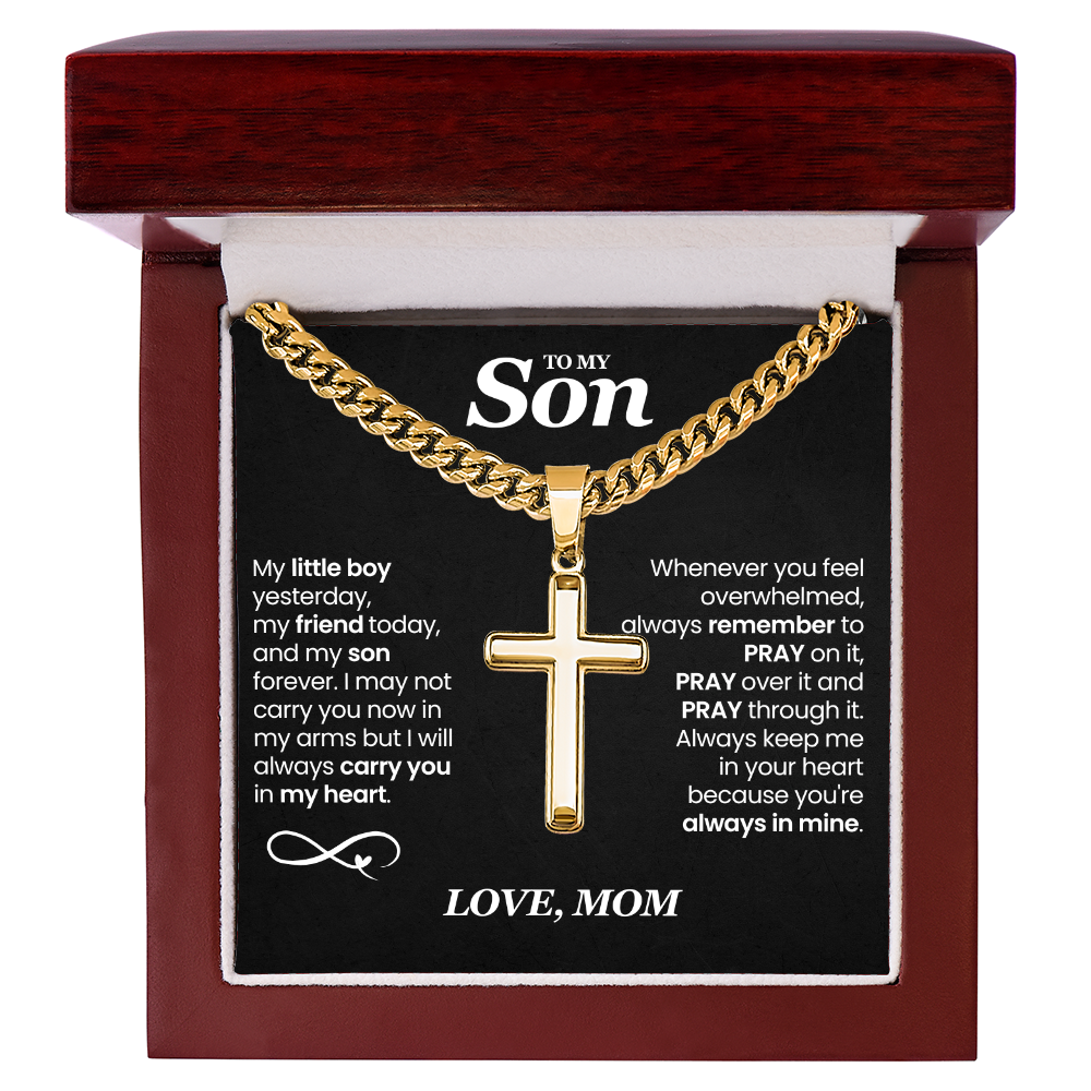 To My Son - Cross Cuban Link Chain