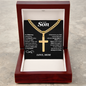 To My Son, Pray on It, Pray Over It And Pray Through It - Cross Cuban Link Chain