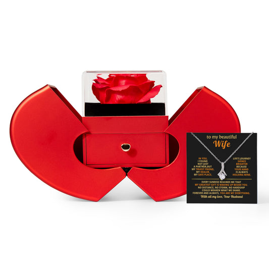 To My Beautiful Wife, Red Heart Rose Box Gift Set - LV157